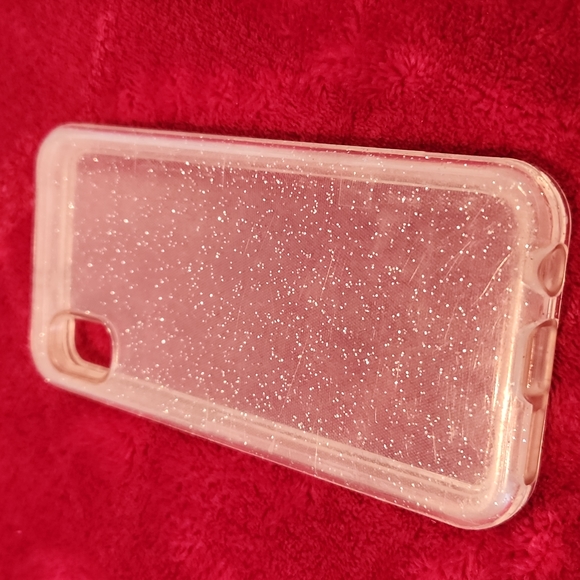 Samsung Other - Samsung Galaxy a10e Clear Shimmer Glitter ScreenProtector Phone Case for 2-Piece